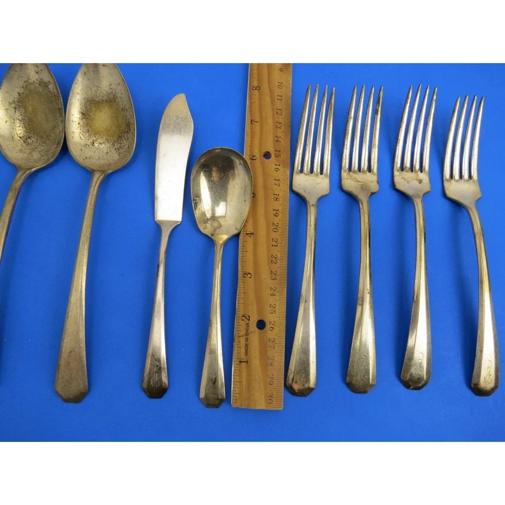 WM Rogers Silverplate Flatware Set Monogrammed Vintage Utensils